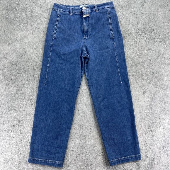 Closed Jeans Women 26 Blue Denim Organic Cotton Straight Leg Ankle Crop - Picture 1 of 15
